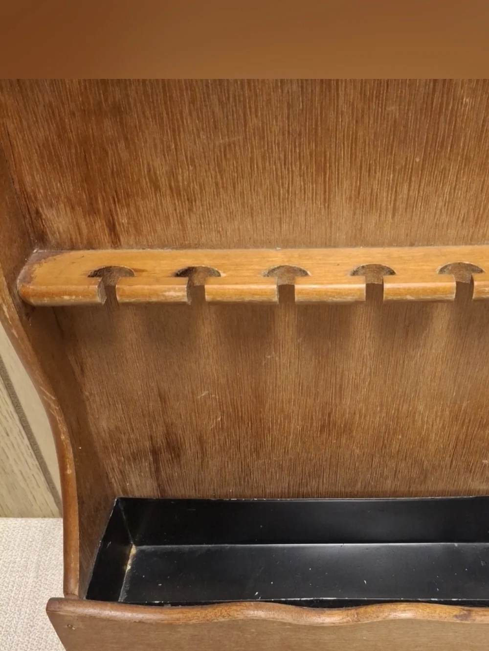 Vintage Solid Wood 12 Spoon Display & Mail Holder Rustic Decor 11